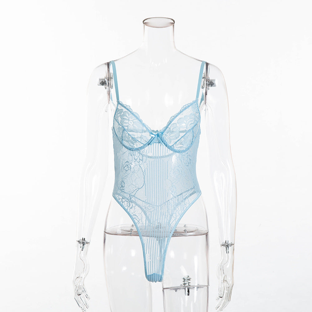 New second generation lace mesh stitching one-piece shapewear push-up women's one-piece