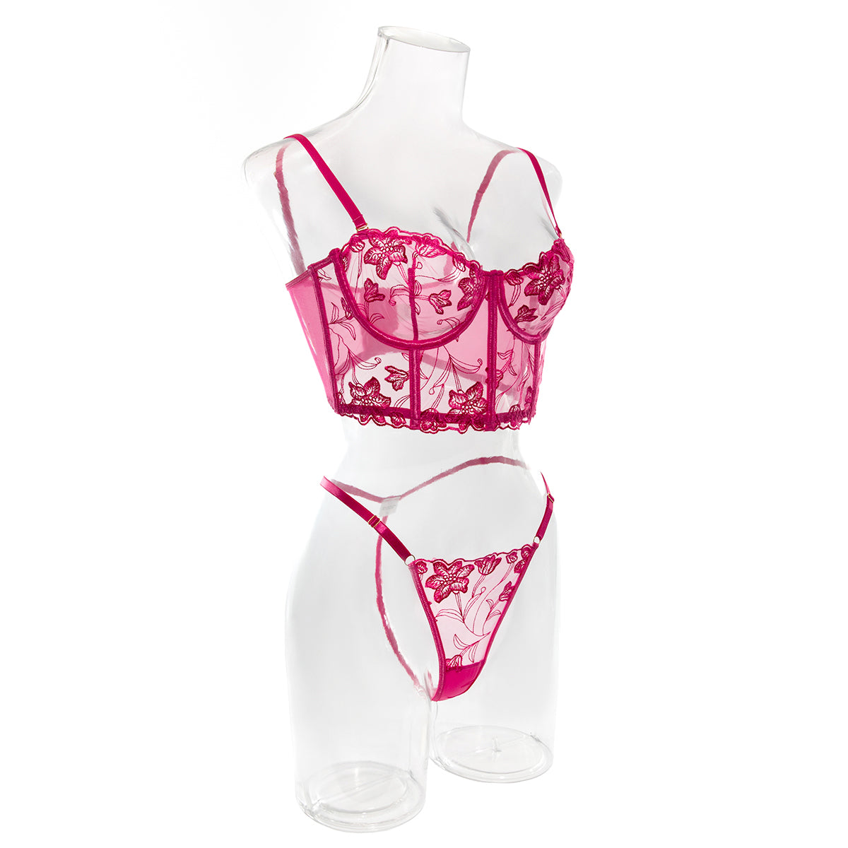 White embroidered fishbone bra underwear thong vest style sexy lingerie set with steel ring can be worn outside